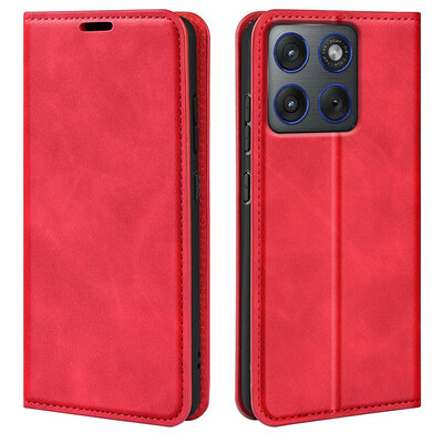 Motorola Edge 70 Hoesje - MobyDefend Luxe Wallet Bookcase (Magnetische Sluiting) - Rood