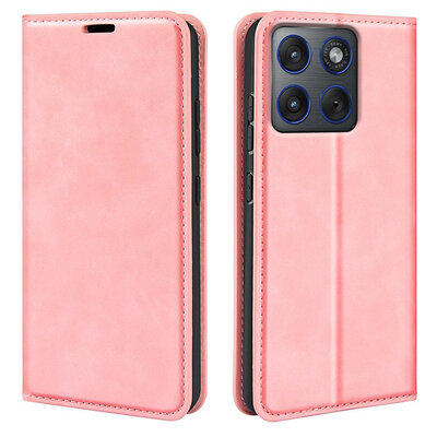 Motorola Edge 70 Hoesje - MobyDefend Luxe Wallet Bookcase (Magnetische Sluiting) - Roze