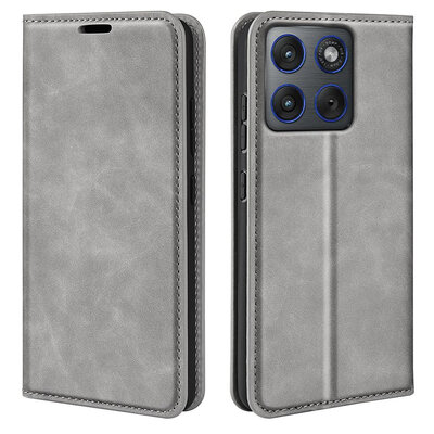 Motorola Edge 70 Hoesje - MobyDefend Luxe Wallet Bookcase (Magnetische Sluiting) - Grijs