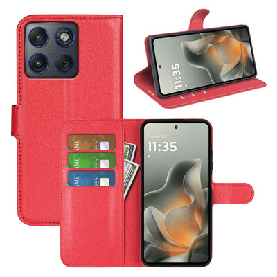 Motorola Edge 70 Hoesje - MobyDefend Kunstleren Wallet Book Case (Sluiting Voorkant) - Rood