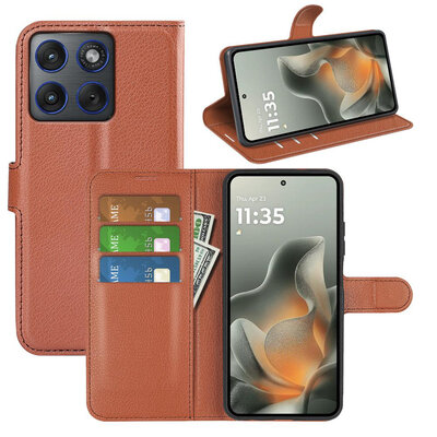 Motorola Edge 70 Hoesje - MobyDefend Kunstleren Wallet Book Case (Sluiting Voorkant) - Bruin
