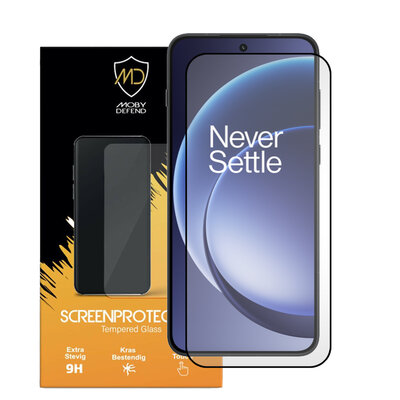 OnePlus 15R Screenprotector - MobyDefend Screensaver Met Zwarte Randen - Gehard Glas 