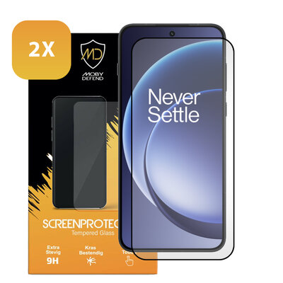 2-Pack OnePlus 15R Screenprotectors - MobyDefend Screensavers Met Zwarte Randen - Gehard Glas 