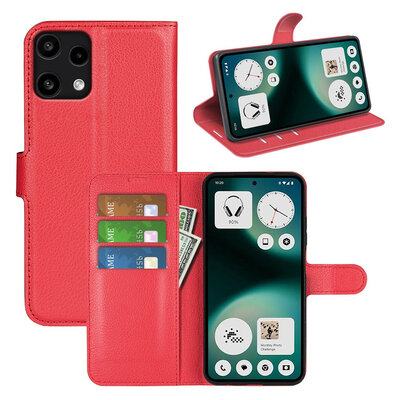 Nothing Phone (3a) Lite Hoesje - MobyDefend Kunstleren Wallet Book Case (Sluiting Voorkant) - Rood