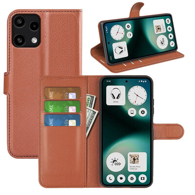 Nothing Phone (3a) Lite Hoesje - MobyDefend Kunstleren Wallet Book Case (Sluiting Voorkant) - Bruin