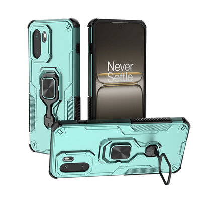OnePlus 15R Hoesje - MobyDefend Dubbelgelaagde Pantsercase Met Standaard - Turquoise