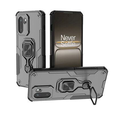 OnePlus 15R Hoesje - MobyDefend Dubbelgelaagde Pantsercase Met Standaard - Zwart