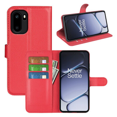 OnePlus 15R Hoesje - MobyDefend Kunstleren Wallet Book Case (Sluiting Voorkant) - Rood