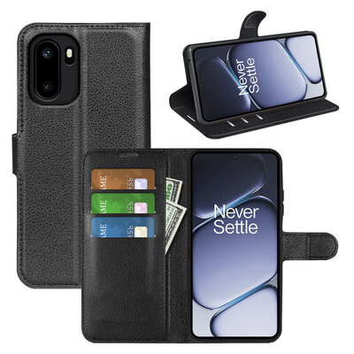 OnePlus 15R Hoesje - MobyDefend Kunstleren Wallet Book Case (Sluiting Voorkant) - Zwart