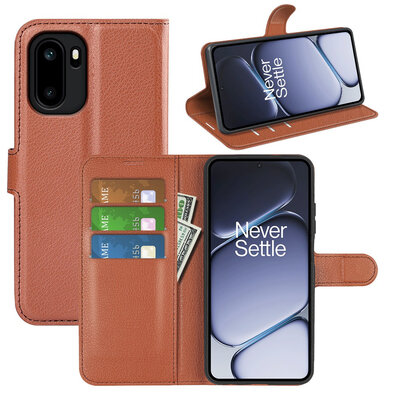OnePlus 15R Hoesje - MobyDefend Kunstleren Wallet Book Case (Sluiting Voorkant) - Bruin