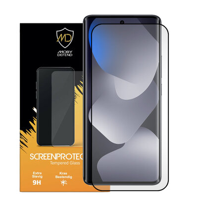 Xiaomi Redmi Note 15 4G Screenprotector - MobyDefend Screensaver Met Zwarte Randen - Gehard Glas 