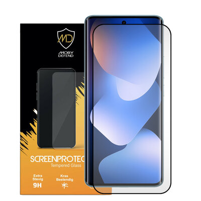 Xiaomi Redmi Note 15 5G Screenprotector - MobyDefend Screensaver Met Zwarte Randen - Gehard Glas 