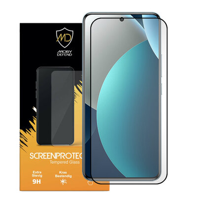 Xiaomi Redmi Note 15 Pro 4G Screenprotector - MobyDefend Screensaver Met Zwarte Randen - Gehard Glas 