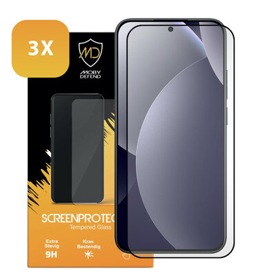 3-Pack Xiaomi Redmi Note 15 Pro 5G Screenprotectors - MobyDefend Screensavers Met Zwarte Randen - Gehard Glas 