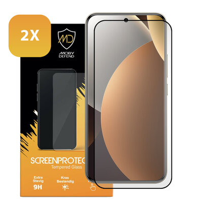 2-Pack Xiaomi Redmi Note 15 Pro Plus 5G Screenprotectors - MobyDefend Screensavers Met Zwarte Randen - Gehard Glas 