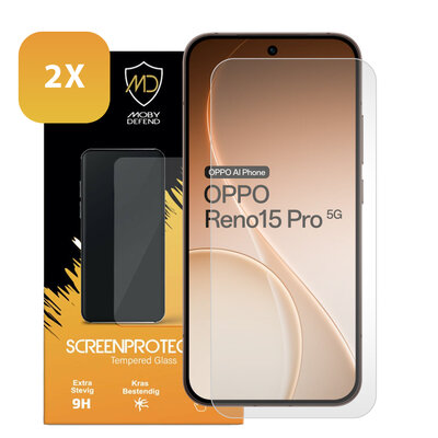 2-Pack Oppo Reno15 Pro Screenprotectors - MobyDefend Case-Friendly Screensavers - Gehard Glas