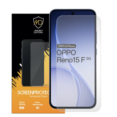 Oppo Reno15 F / Oppo Reno15 FS Screenprotector - MobyDefend Case-Friendly Screensaver - Gehard Glas