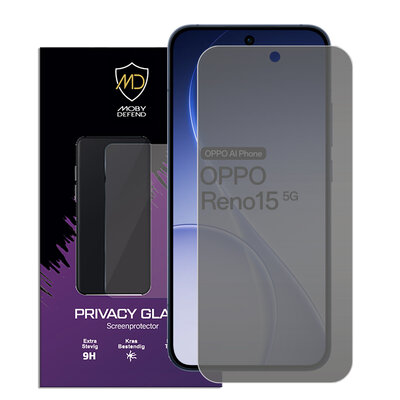 MobyDefend Oppo Reno15 Screenprotector - HD Privacy Glass Screensaver