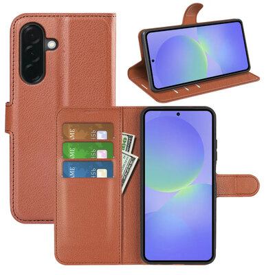 Samsung Galaxy A37 Hoesje - MobyDefend Kunstleren Wallet Book Case (Sluiting Voorkant) - Bruin