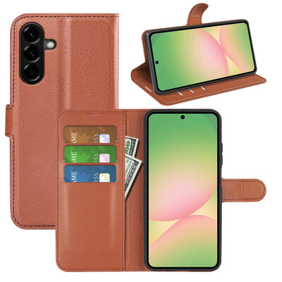 Samsung Galaxy A57 Hoesje - MobyDefend Kunstleren Wallet Book Case (Sluiting Voorkant) - Bruin