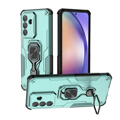Samsung Galaxy A57 Hoesje - MobyDefend Dubbelgelaagde Pantsercase Met Standaard - Turquoise