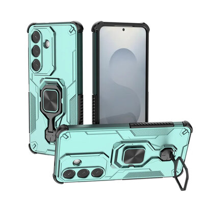 Samsung Galaxy S26 Hoesje - MobyDefend Dubbelgelaagde Pantsercase Met Standaard - Turquoise