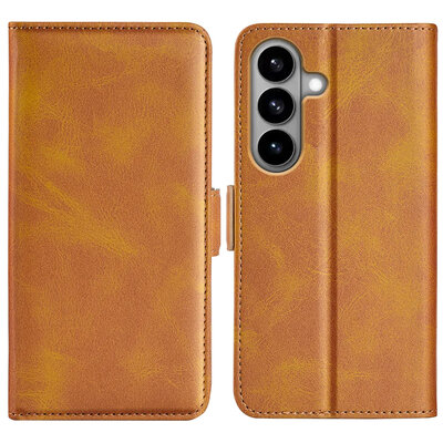 Samsung Galaxy S26 Hoesje - MobyDefend Luxe Wallet Book Case (Sluiting Zijkant) - Lichtbruin