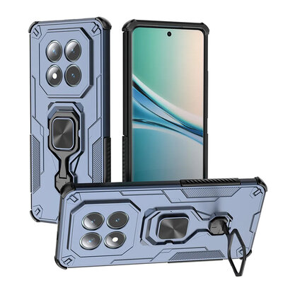 Xiaomi Redmi Note 15 5G Hoesje - MobyDefend Dubbelgelaagde Pantsercase Met Standaard - Blauw