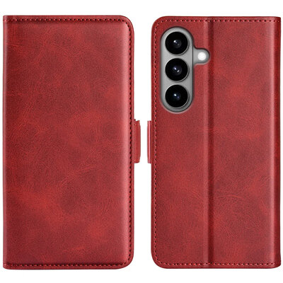 Samsung Galaxy S26 Hoesje - MobyDefend Luxe Wallet Book Case (Sluiting Zijkant) - Rood