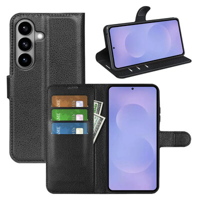 Samsung Galaxy S26 Hoesje - MobyDefend Kunstleren Wallet Book Case (Sluiting Voorkant) - Zwart