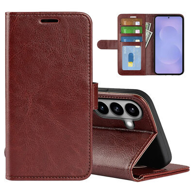 Samsung Galaxy S26 Hoesje - MobyDefend Wallet Book Case (Sluiting Achterkant) - Bruin