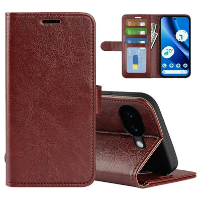 Google Pixel 10a Hoesje - MobyDefend Wallet Book Case (Sluiting Achterkant) - Bruin