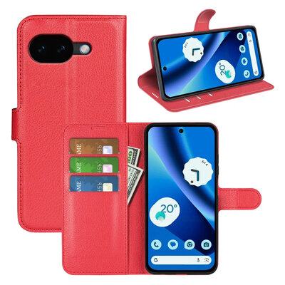 Google Pixel 10a Hoesje - MobyDefend Kunstleren Wallet Book Case (Sluiting Voorkant) - Rood
