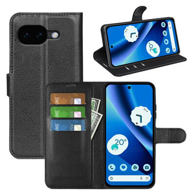 Google Pixel 10a Hoesje - MobyDefend Kunstleren Wallet Book Case (Sluiting Voorkant) - Zwart