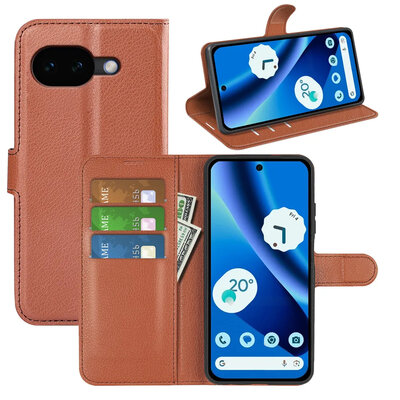 Google Pixel 10a Hoesje - MobyDefend Kunstleren Wallet Book Case (Sluiting Voorkant) - Bruin