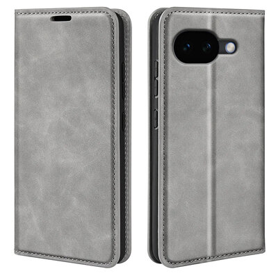 Google Pixel 10a Hoesje - MobyDefend Luxe Wallet Bookcase (Magnetische Sluiting) - Grijs