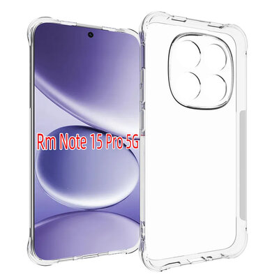 Xiaomi Redmi Note 15 Pro 5G Hoesje - MobyDefend Transparante Shockproof TPU Backcover - Verstevigde Hoeken - Volledig Doorzichtig