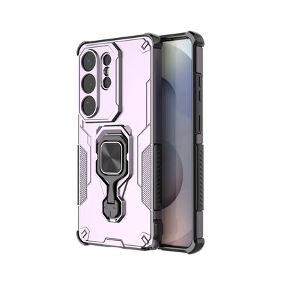 Samsung Galaxy S26 Ultra Hoesje - MobyDefend Dubbelgelaagde Pantsercase Met Standaard - Roze