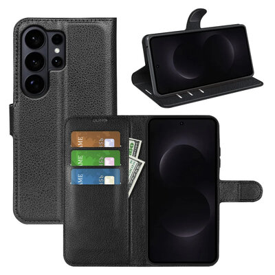 Samsung Galaxy S26 Ultra Hoesje - MobyDefend Kunstleren Wallet Book Case (Sluiting Voorkant) - Zwart