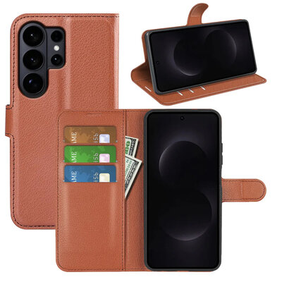 Samsung Galaxy S26 Ultra Hoesje - MobyDefend Kunstleren Wallet Book Case (Sluiting Voorkant) - Bruin
