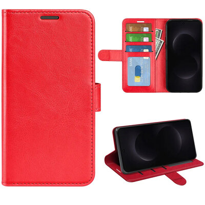 Samsung Galaxy S26 Ultra Hoesje - MobyDefend Wallet Book Case (Sluiting Achterkant) - Rood