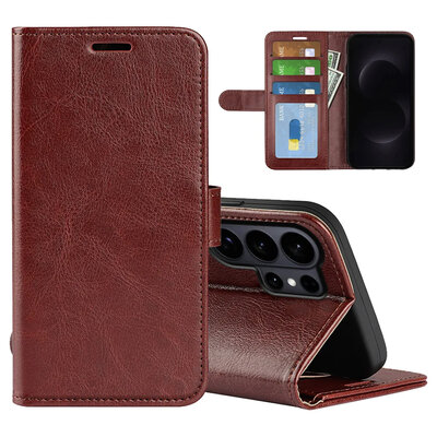 Samsung Galaxy S26 Ultra Hoesje - MobyDefend Wallet Book Case (Sluiting Achterkant) - Bruin