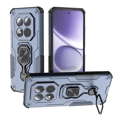 Xiaomi Redmi Note 15 Pro 5G Hoesje - MobyDefend Dubbelgelaagde Pantsercase Met Standaard - Blauw