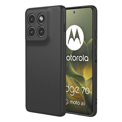 Motorola Edge 70 Hoesje - MobyDefend Matte Siliconen Backcover - Zwart