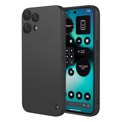 Nothing Phone (3a) Lite Hoesje - MobyDefend Matte Siliconen Backcover - Zwart
