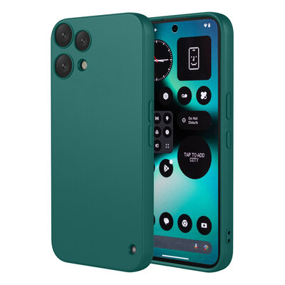 Nothing Phone (3a) Lite Hoesje - MobyDefend Matte Siliconen Backcover - Groen