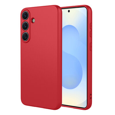 Samsung Galaxy S26 Plus (S26+) Hoesje - MobyDefend Matte Siliconen Backcover - Framboosrood