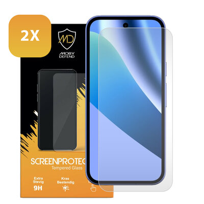 2-Pack Google Pixel 10a Screenprotectors - MobyDefend Case-Friendly Screensavers - Gehard Glas