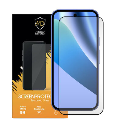 Google Pixel 10a Screenprotector - MobyDefend Screensaver Met Zwarte Randen - Gehard Glas 