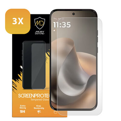 3-Pack Motorola Moto G67 / G77 / G87 Screenprotectors - MobyDefend Case-Friendly Screensavers - Gehard Glas